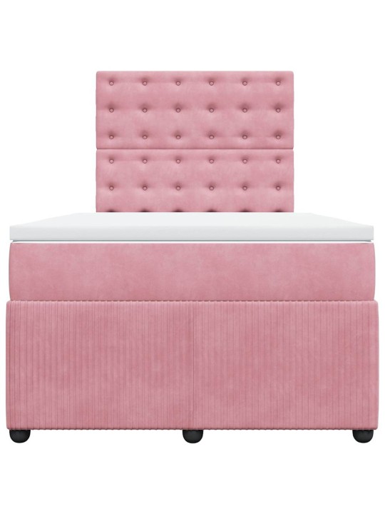 Box spring postel s matrací růžová 120x190 cm samet