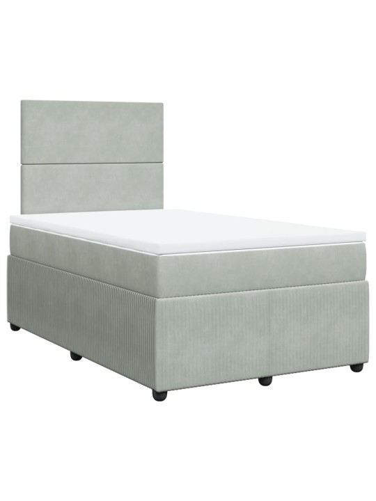 Box spring postel s matrací světle šedá 120 x 200 cm samet