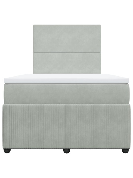 Box spring postel s matrací světle šedá 120 x 200 cm samet