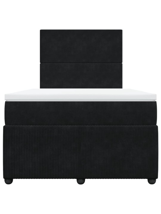 Box spring postel s matrací černá 120 x 200 cm samet
