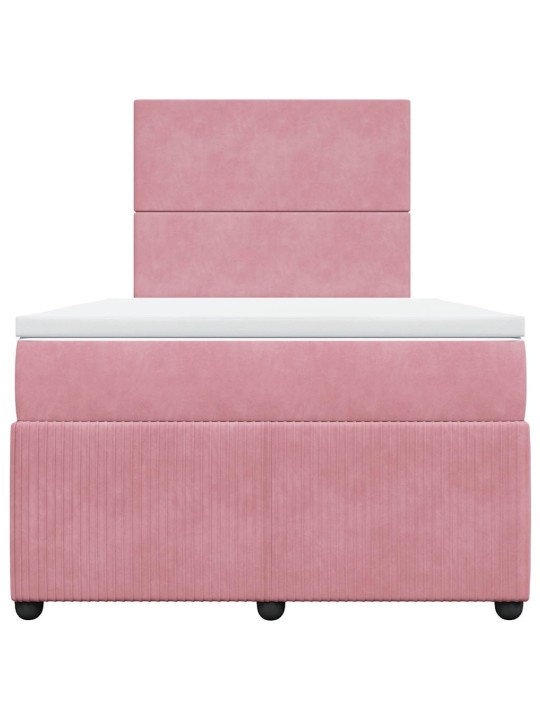 Box spring postel s matrací růžová 120 x 200 cm samet
