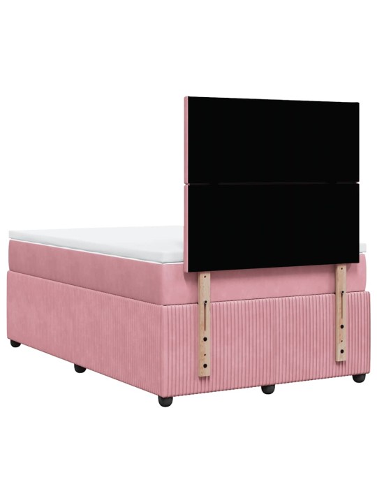 Box spring postel s matrací růžová 120 x 200 cm samet