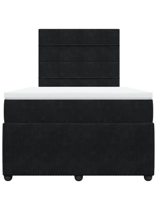 Box spring postel s matrací černá 120 x 200 cm samet