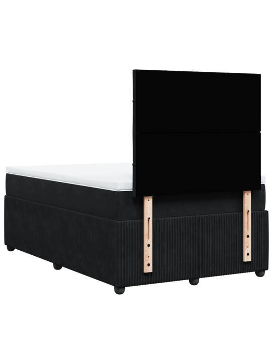 Box spring postel s matrací černá 120 x 200 cm samet