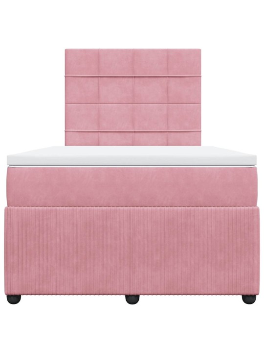 Box spring postel s matrací růžová 120 x 200 cm samet
