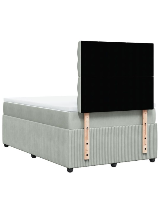 Box spring postel s matrací světle šedá 120 x 200 cm samet