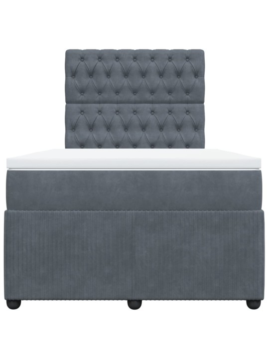 Box spring postel s matrací tmavě šedá 120 x 200 cm samet