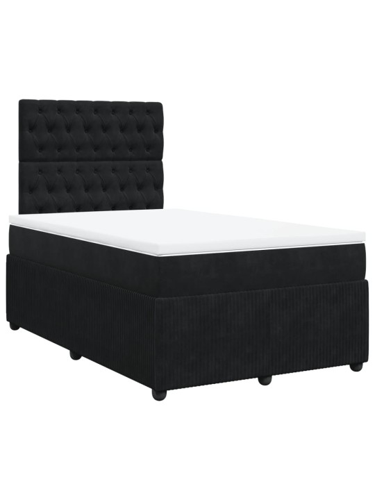 Box spring postel s matrací černá 120 x 200 cm samet