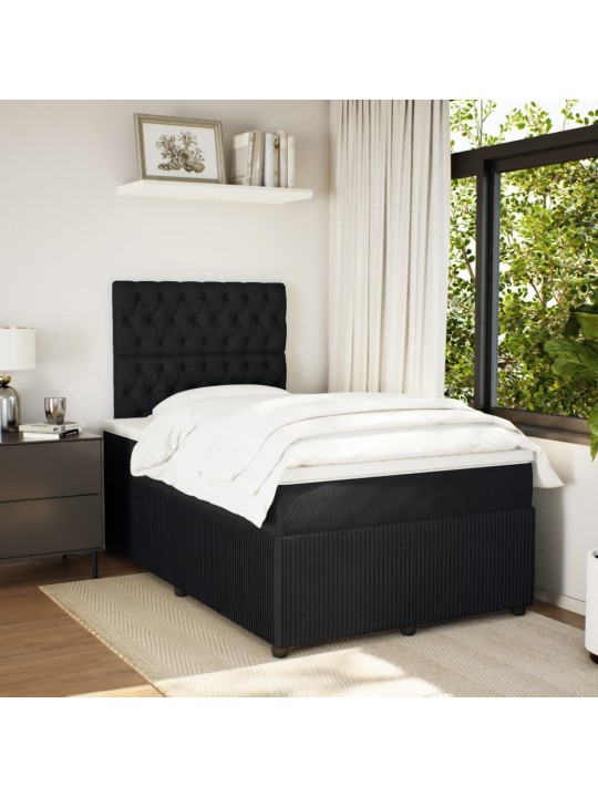Box spring postel s matrací černá 120 x 200 cm samet