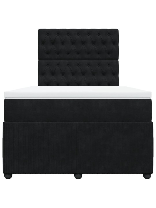 Box spring postel s matrací černá 120 x 200 cm samet
