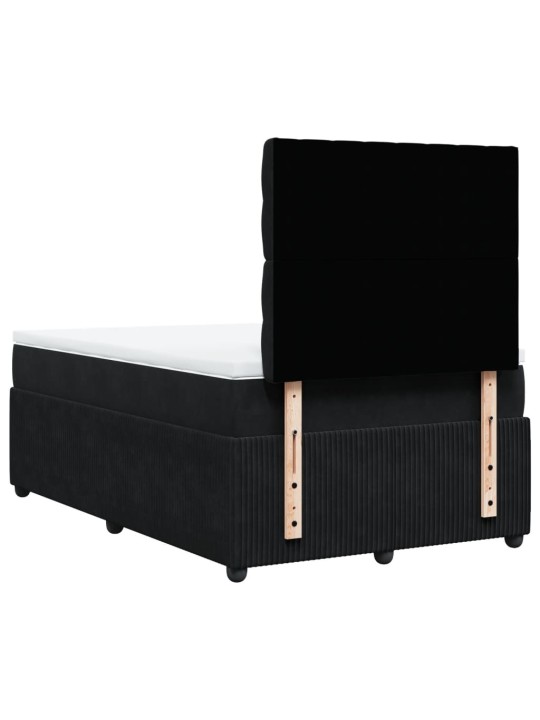 Box spring postel s matrací černá 120 x 200 cm samet