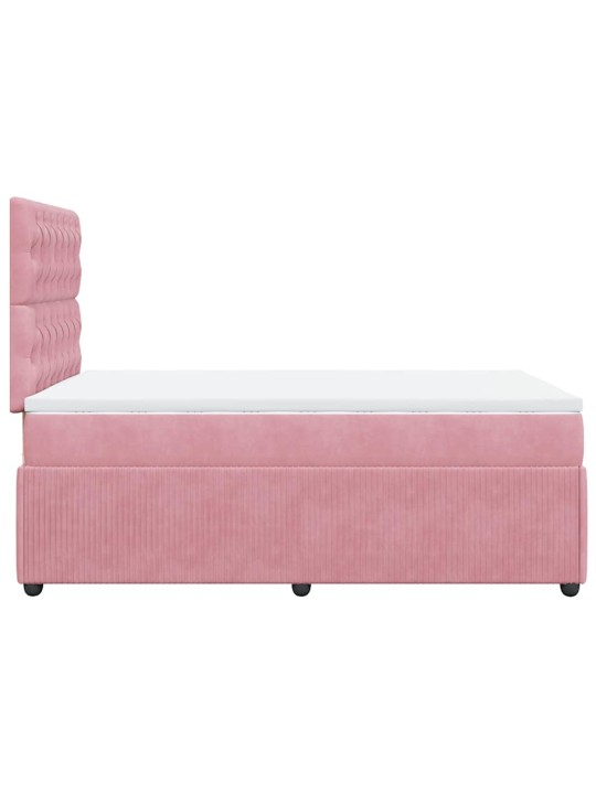 Box spring postel s matrací růžová 120 x 200 cm samet