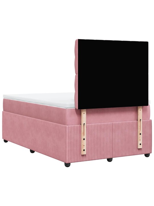 Box spring postel s matrací růžová 120 x 200 cm samet