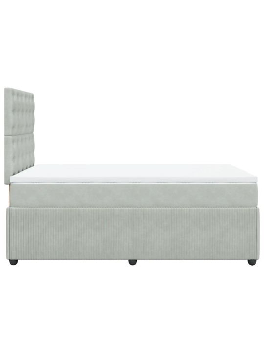 Box spring postel s matrací světle šedá 120 x 200 cm samet