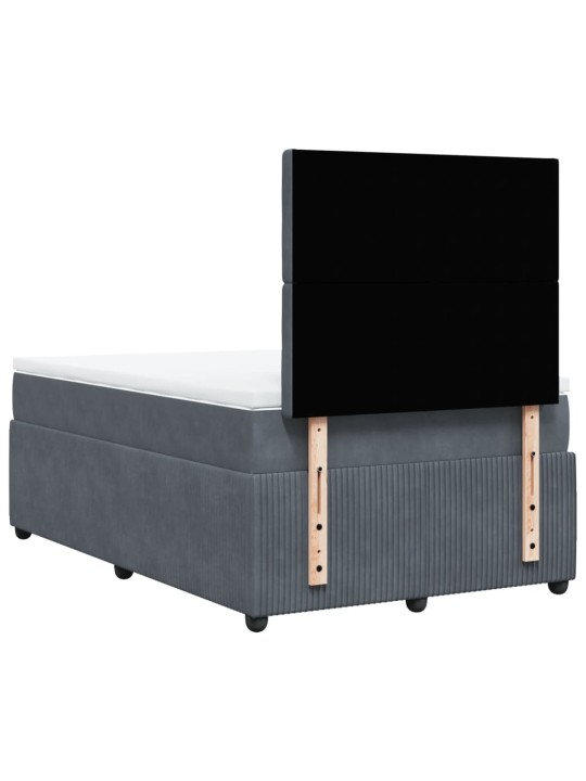 Box spring postel s matrací tmavě šedá 120 x 200 cm samet