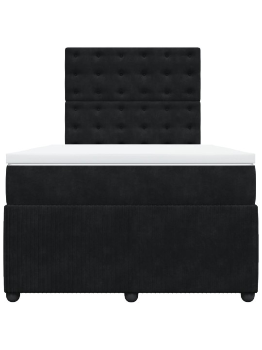 Box spring postel s matrací černá 120 x 200 cm samet