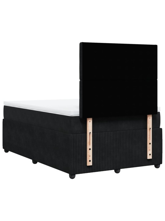 Box spring postel s matrací černá 120 x 200 cm samet