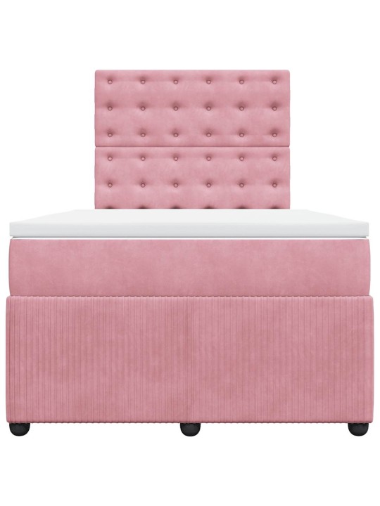 Box spring postel s matrací růžová 120 x 200 cm samet