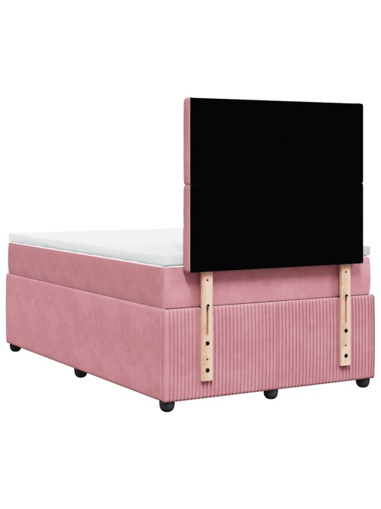 Box spring postel s matrací růžová 120 x 200 cm samet