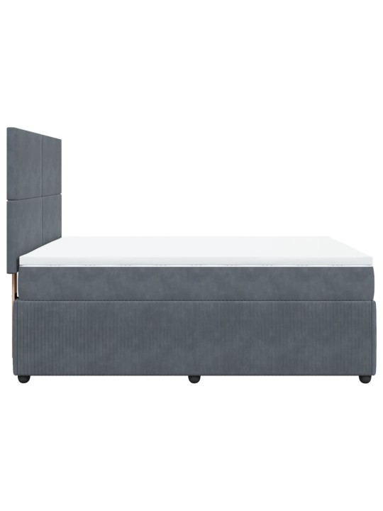 Box spring postel s matrací tmavě šedý 140 x 190 cm samet