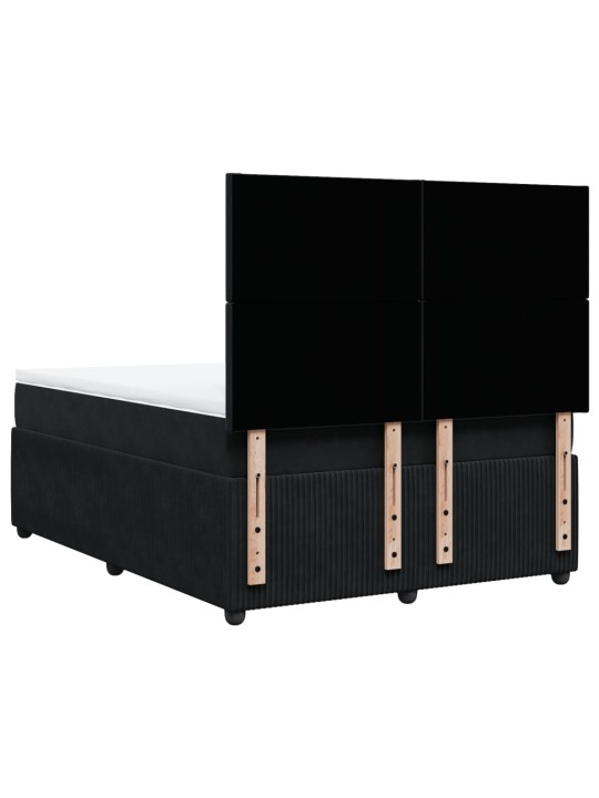 Box spring postel s matrací černá 140 x 190 cm samet