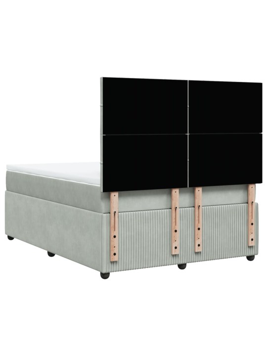 Box spring postel s matrací světle šedá 140x190 cm samet