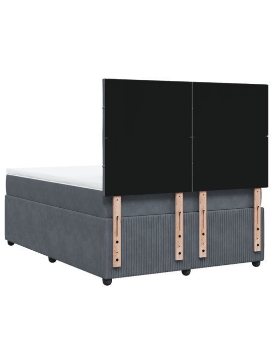 Box spring postel s matrací tmavě šedý 140 x 190 cm samet