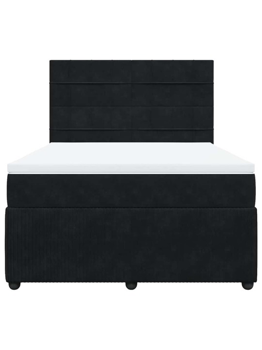 Box spring postel s matrací černá 140 x 190 cm samet