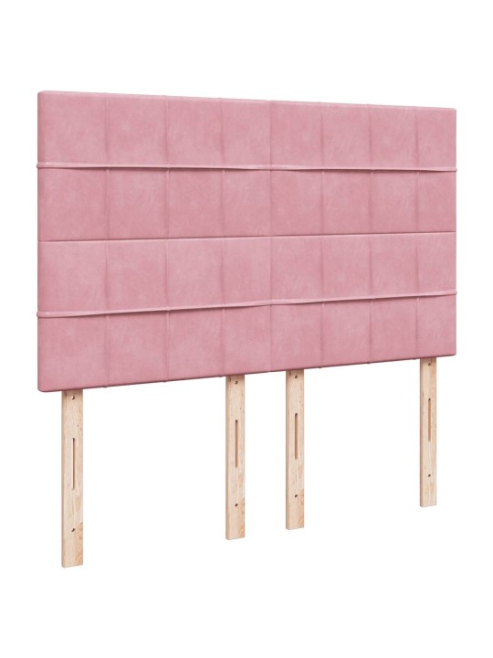 Box spring postel s matrací růžová 140x190 cm samet