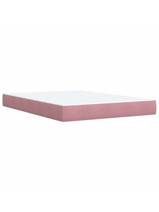 Box spring postel s matrací růžová 140x190 cm samet