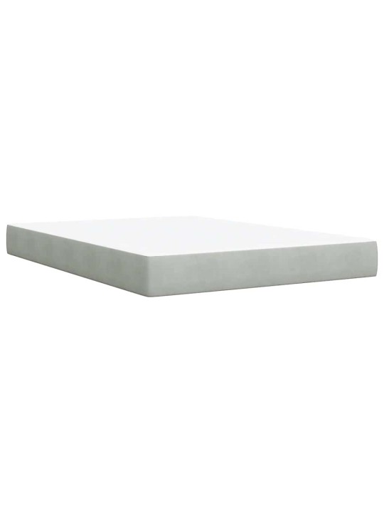 Box spring postel s matrací světle šedá 140x190 cm samet
