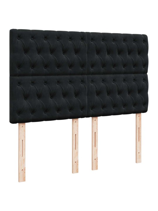 Box spring postel s matrací černá 140 x 190 cm samet