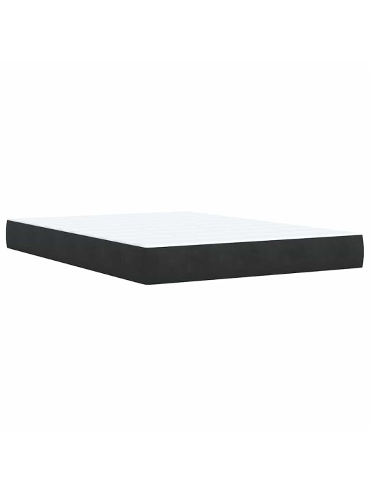 Box spring postel s matrací černá 140 x 190 cm samet