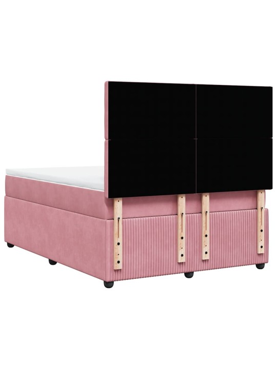 Box spring postel s matrací růžová 140x190 cm samet