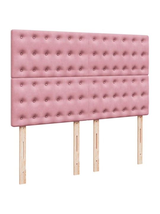 Box spring postel s matrací růžová 140x190 cm samet