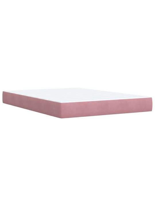 Box spring postel s matrací růžová 140x190 cm samet