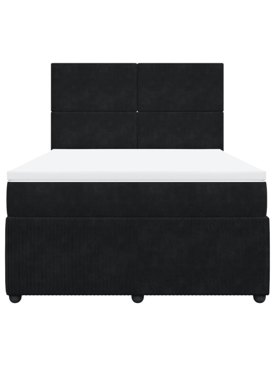 Box spring postel s matrací černá 140x200 cm samet