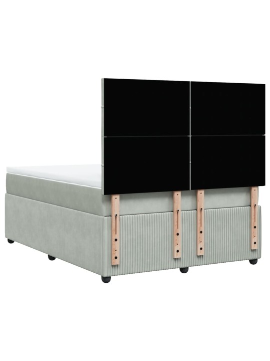 Box spring postel s matrací světle šedá 140x200 cm samet