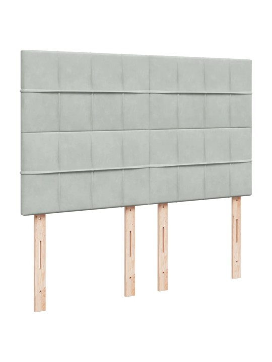 Box spring postel s matrací světle šedá 140x200 cm samet
