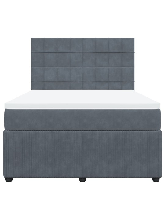 Box spring postel s matrací tmavě šedá 140x200 cm samet
