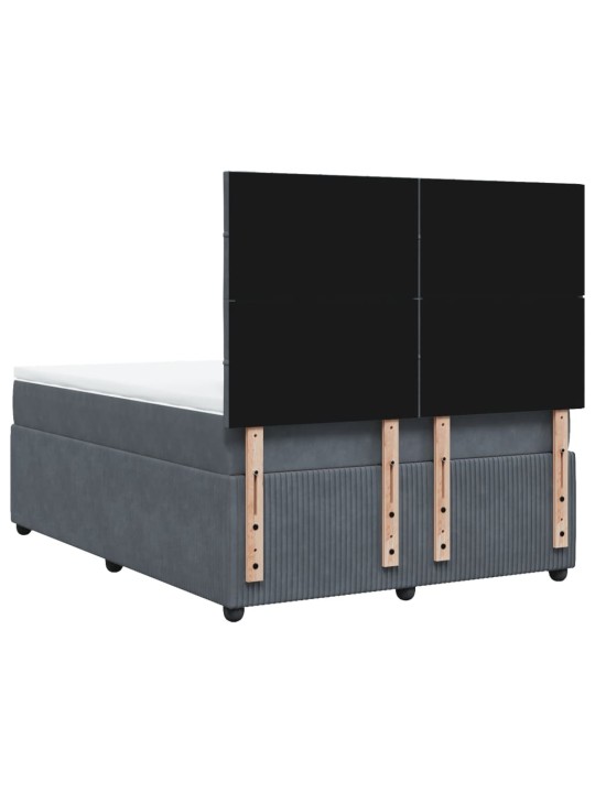 Box spring postel s matrací tmavě šedá 140x200 cm samet
