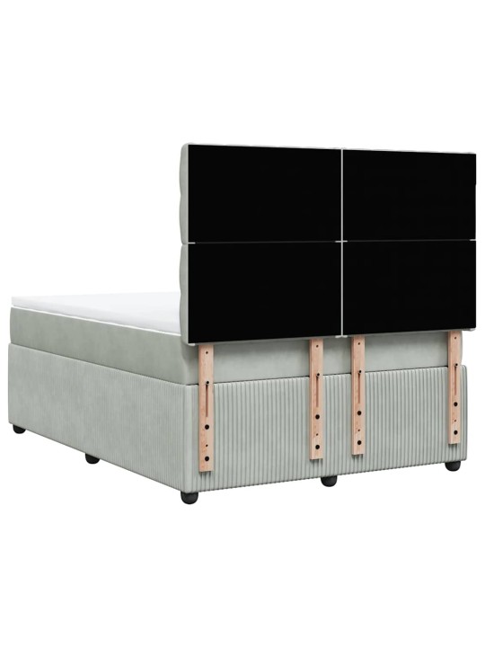 Box spring postel s matrací světle šedá 140x200 cm samet
