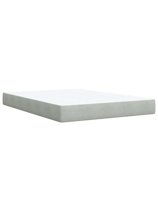 Box spring postel s matrací světle šedá 140x200 cm samet