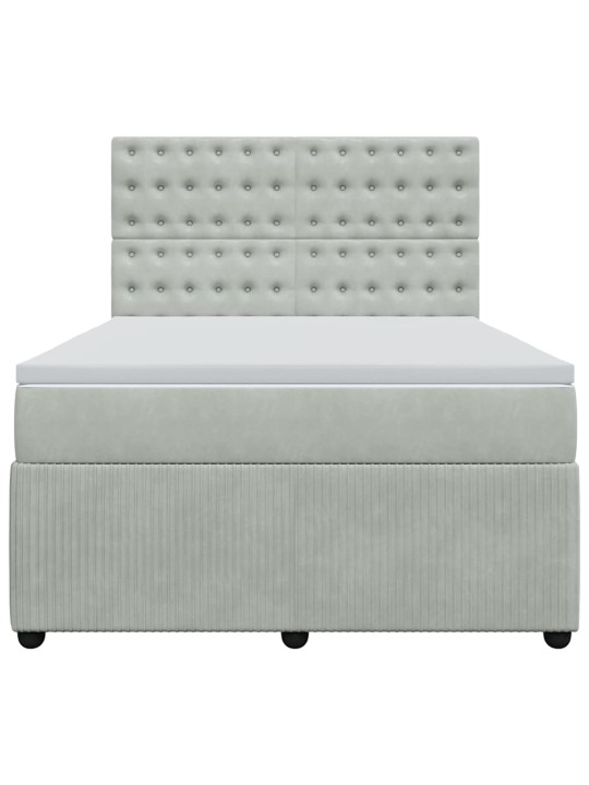Box spring postel s matrací světle šedá 140x200 cm samet