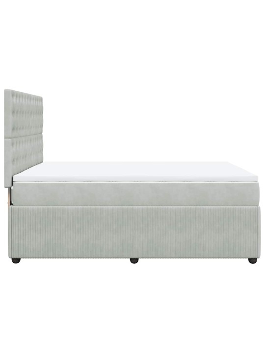 Box spring postel s matrací světle šedá 140x200 cm samet