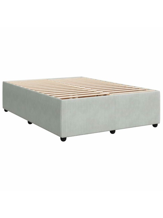 Box spring postel s matrací světle šedá 140x200 cm samet