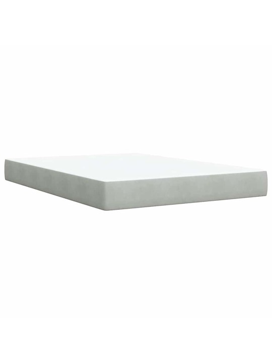 Box spring postel s matrací světle šedá 140x200 cm samet