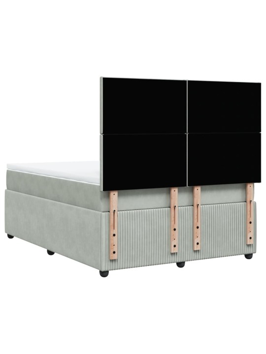 Box spring postel s matrací světle šedá 160x200 cm samet