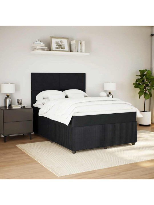 Box spring postel s matrací černá 160x200 cm samet