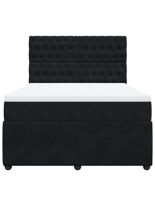 Box spring postel s matrací černá 160x200 cm samet